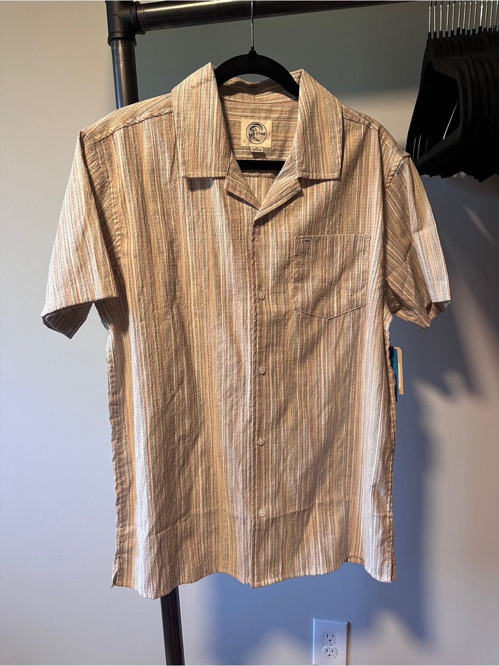 Medium | O’Neill | Golden Striped Button-Up Shirt Organic Cotton - Picture 3 of 7